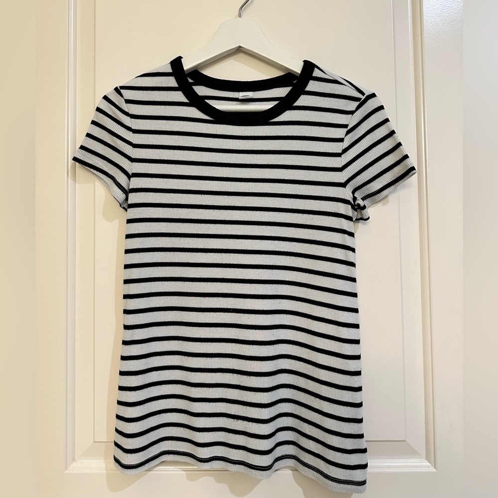 Black and white striped tee